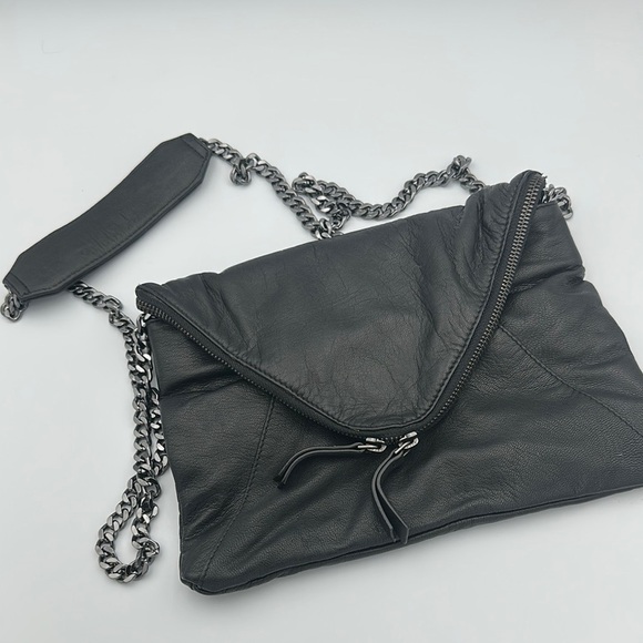 Moss Copenhagen Black Leather Crossbody / Clutch - Picture 1 of 11